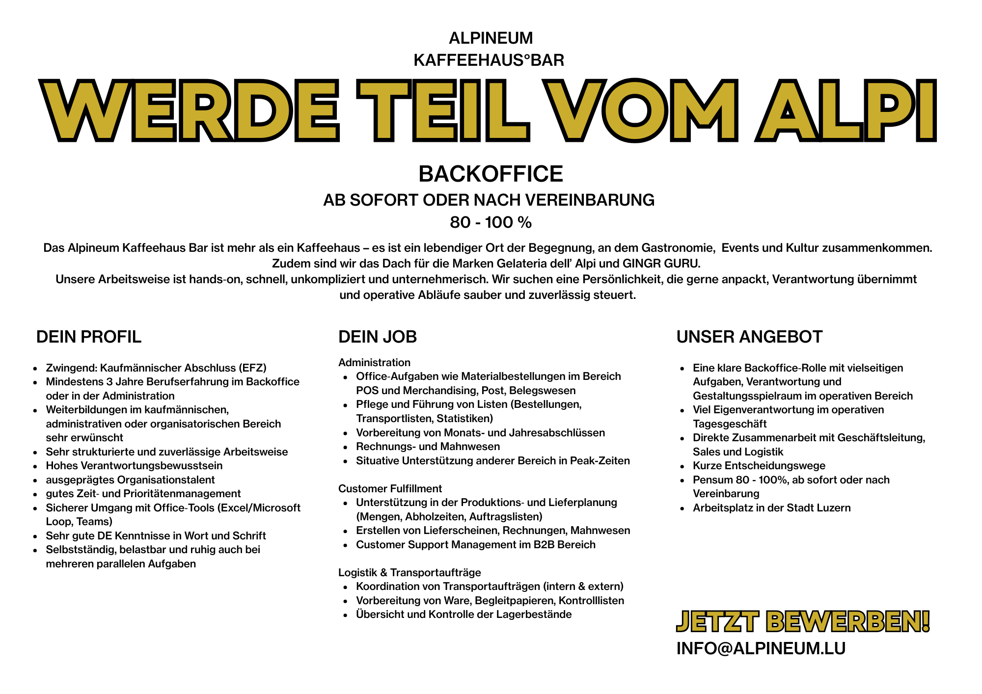 ALPI Backoffice Managerin DWM