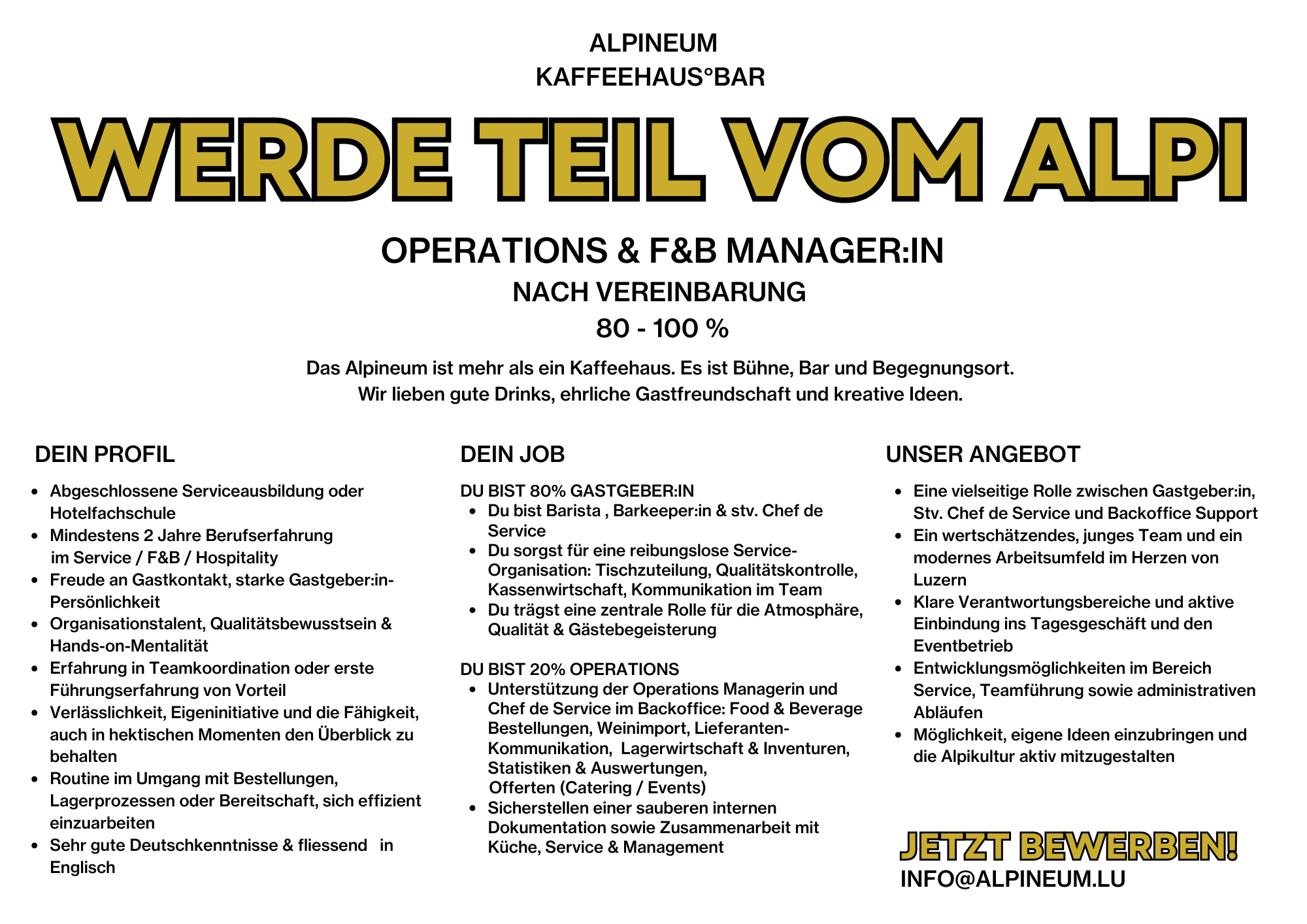 ALPI HR Stellenausschreibung HR und Operations Manager (2)