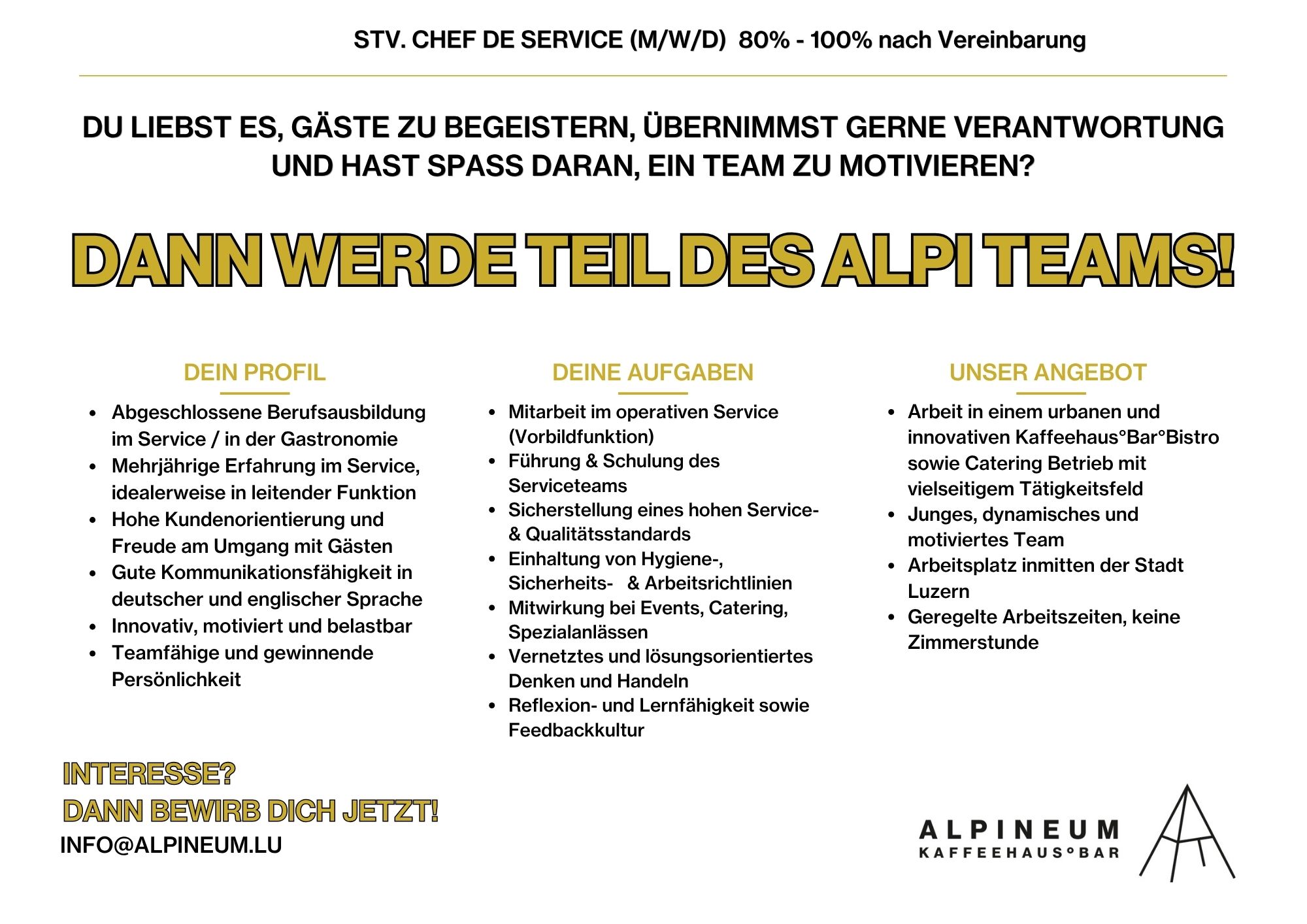 ALPI Stellenausschreibung